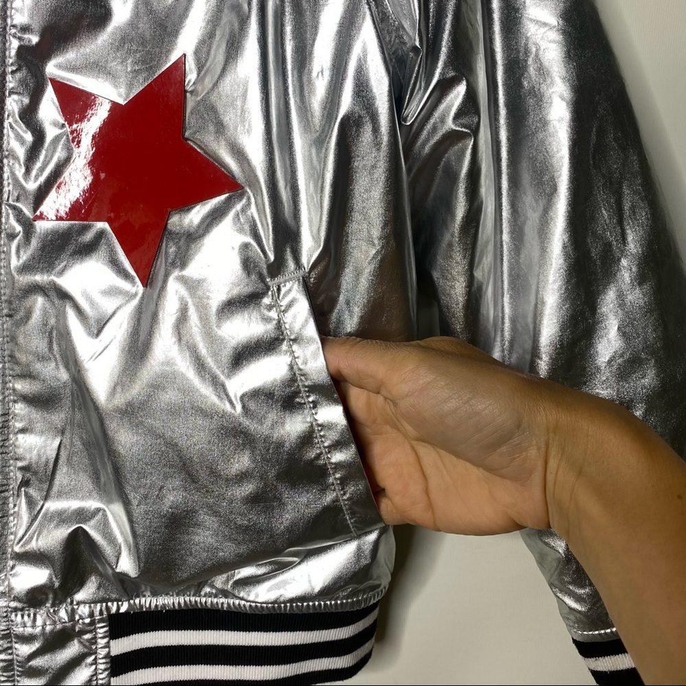 Rockets of Awesome Silver Junior Bomber Jacket 8 - Picture 8 of 9